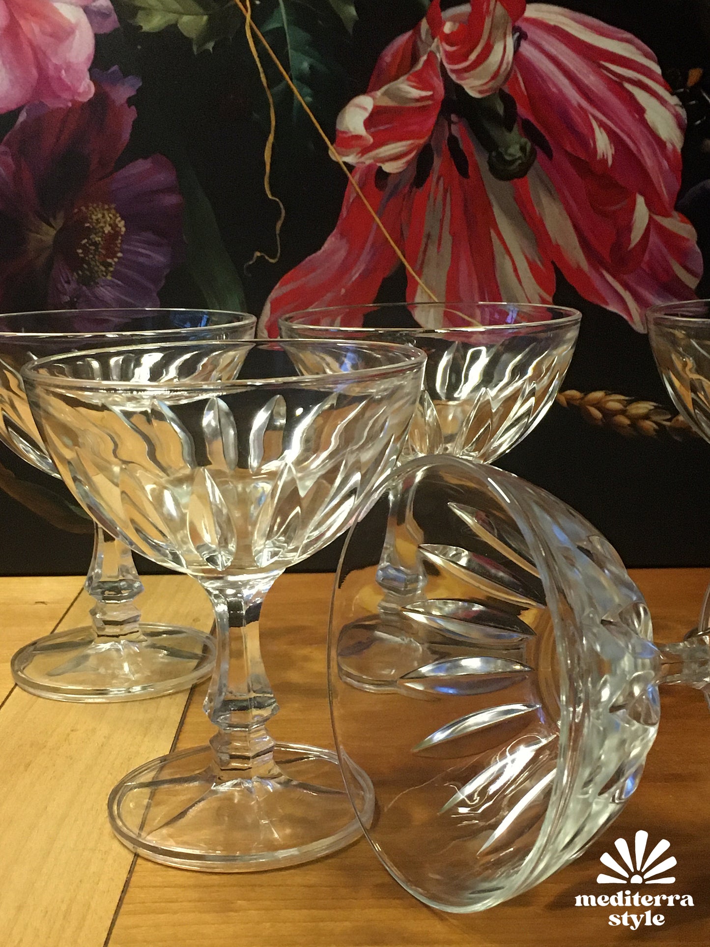 Italian vintage champagne coupes, ice cream coupes, fruit coupes set of 4 from Palermo