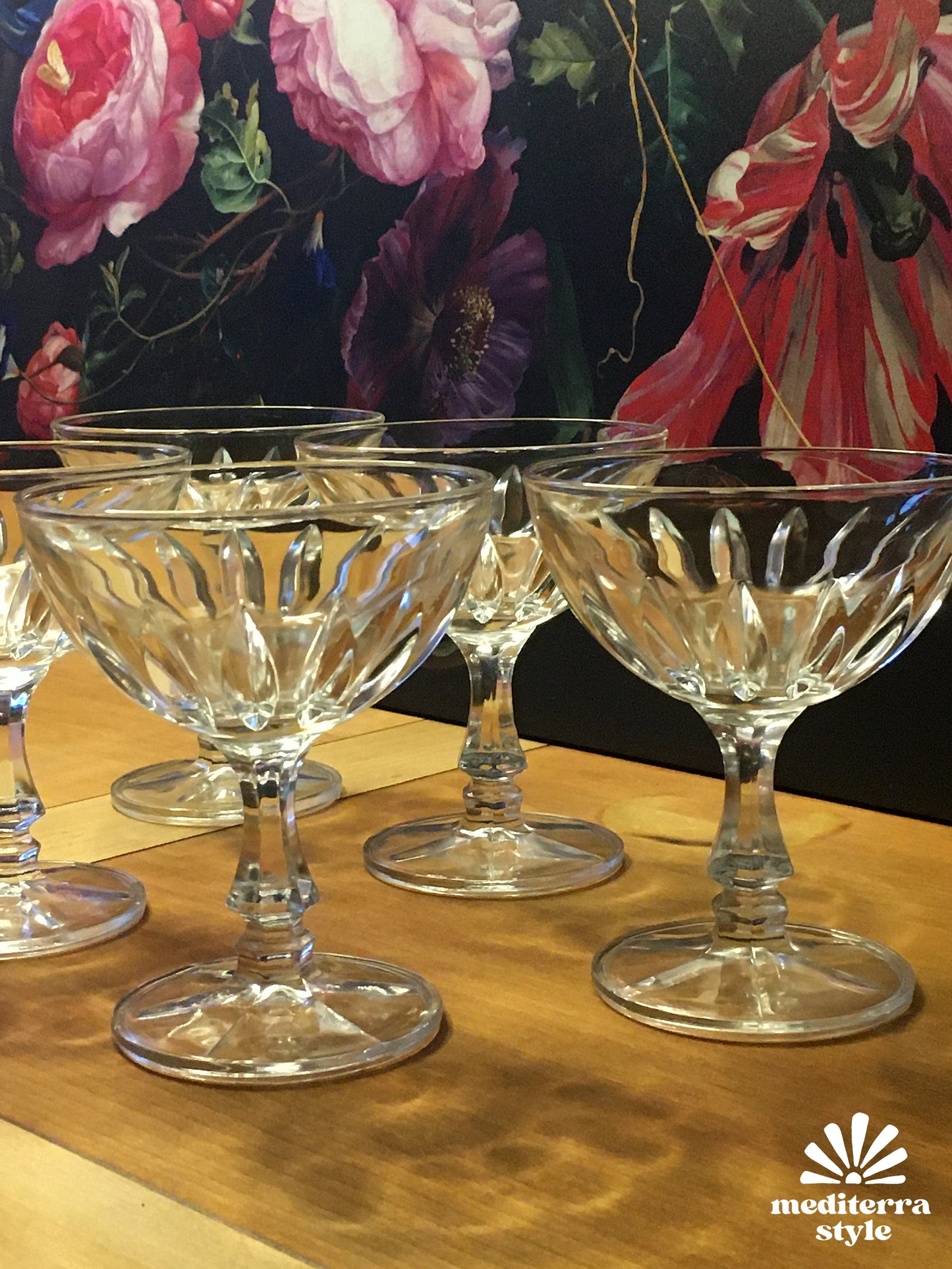 Italian vintage champagne coupes, ice cream coupes, fruit coupes set of 4 from Palermo