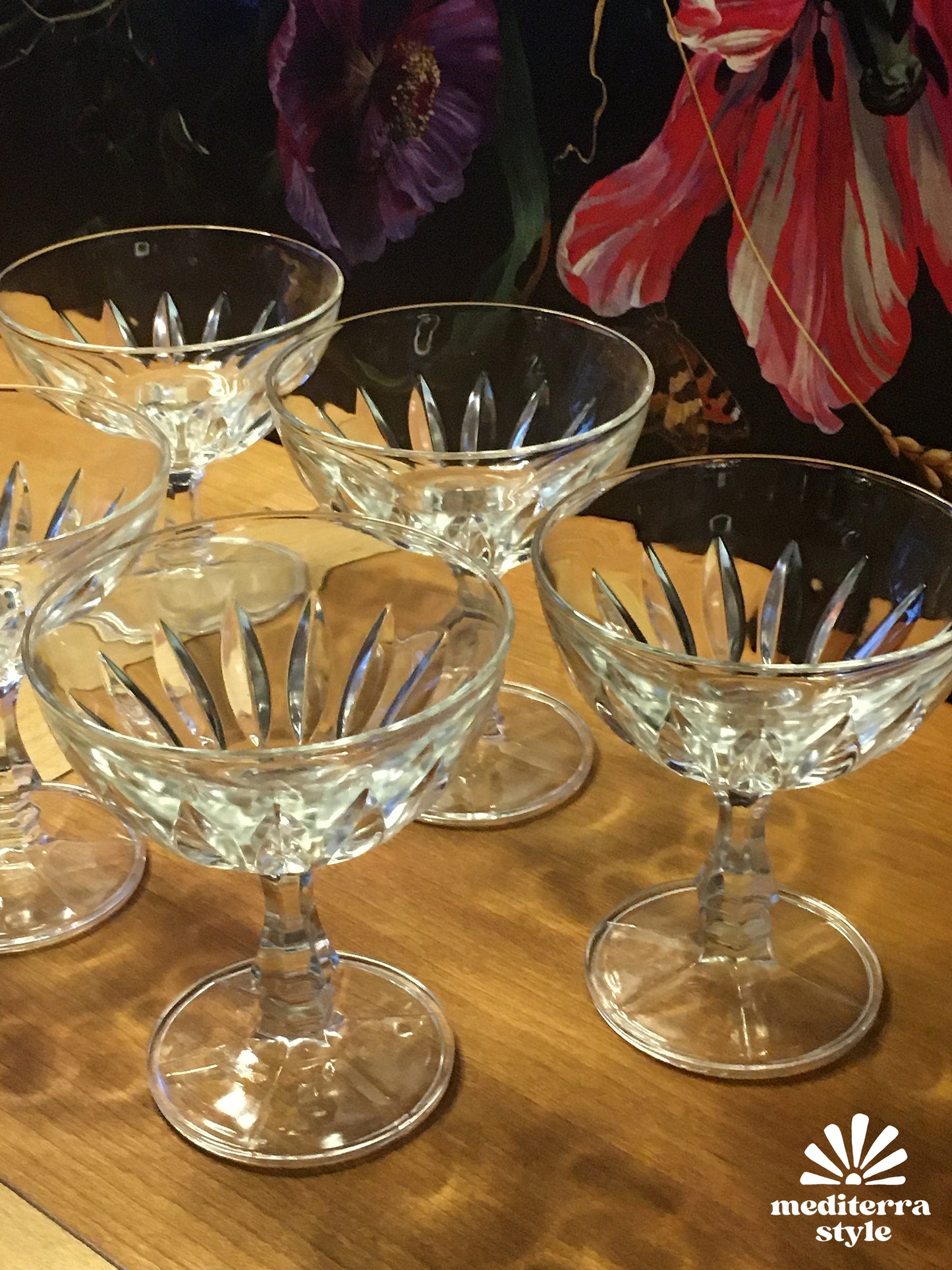 Italian vintage champagne coupes, ice cream coupes, fruit coupes set of 4 from Palermo