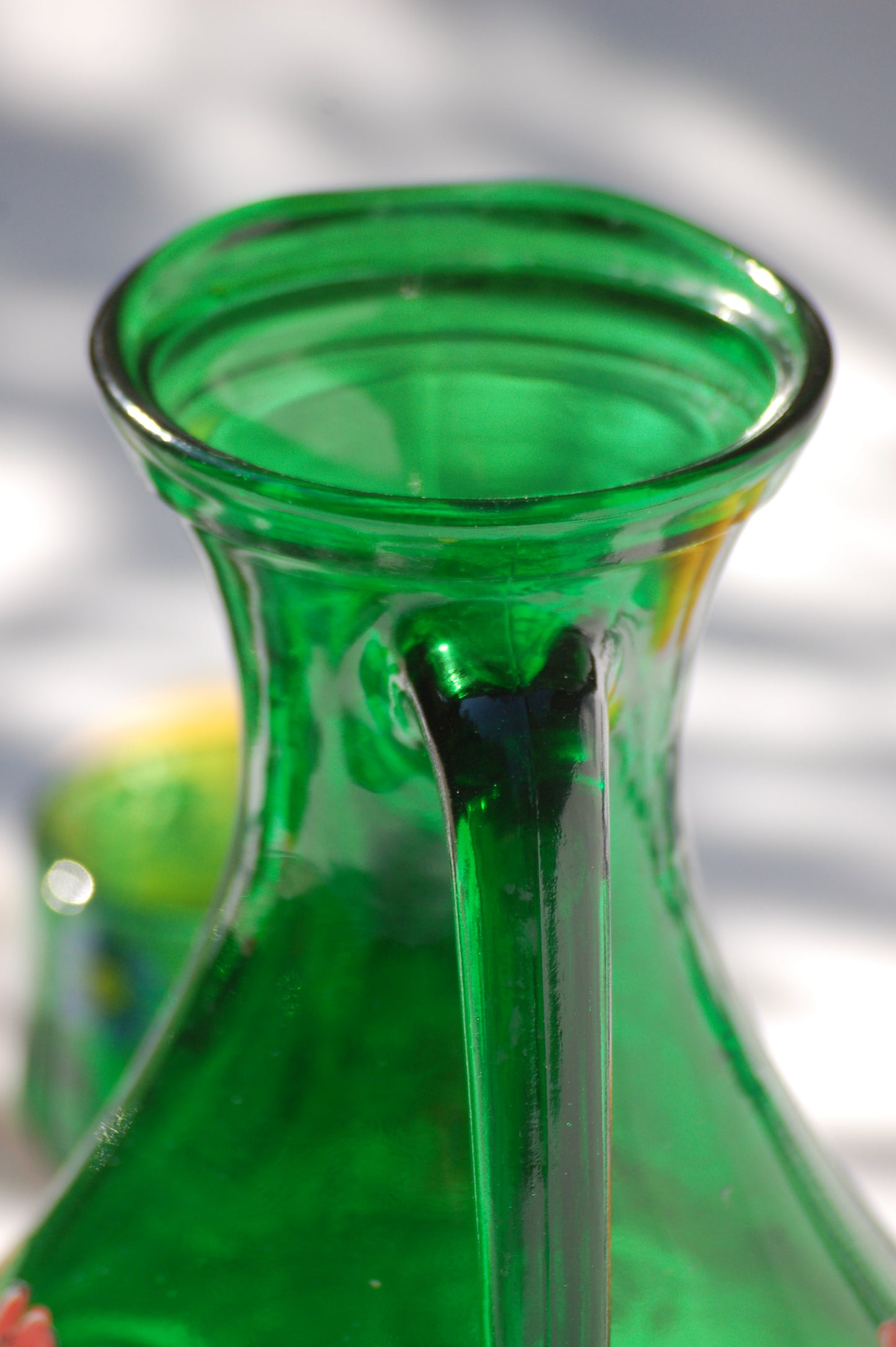 Rare Italian vintage emerald green glass set carafe and tumblers Bormioli Italy by Mediterrastyle