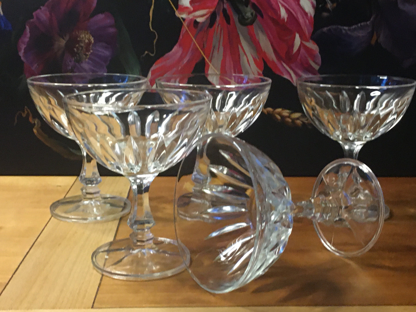 Italian vintage champagne coupes, ice cream coupes, fruit coupes set of 4 from Palermo