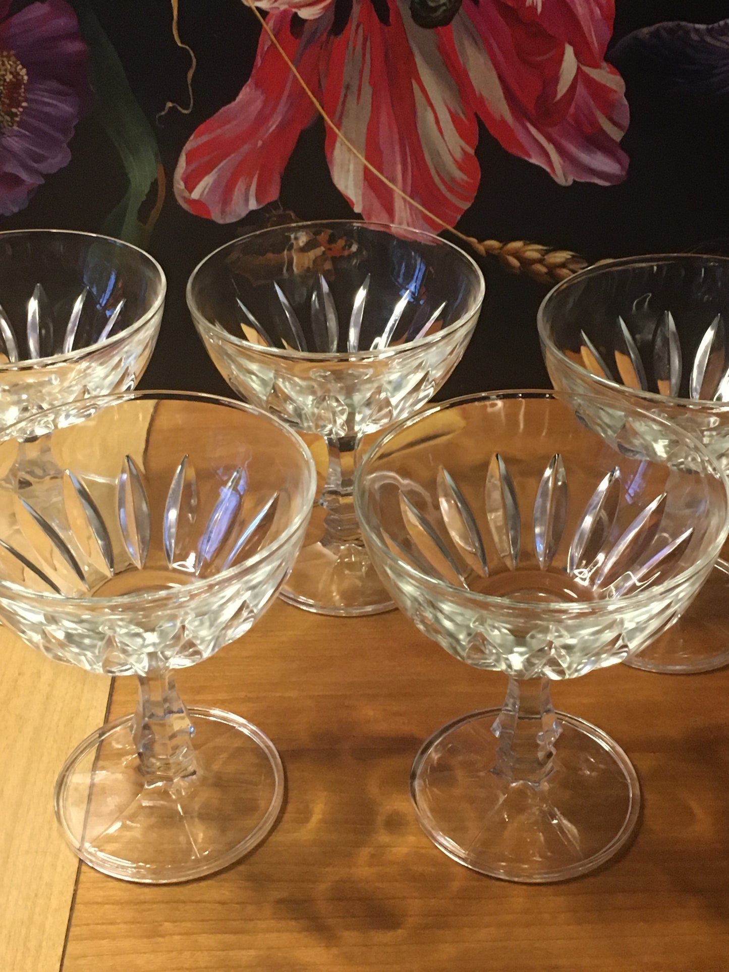 Italian vintage champagne coupes, ice cream coupes, fruit coupes set of 4 from Palermo