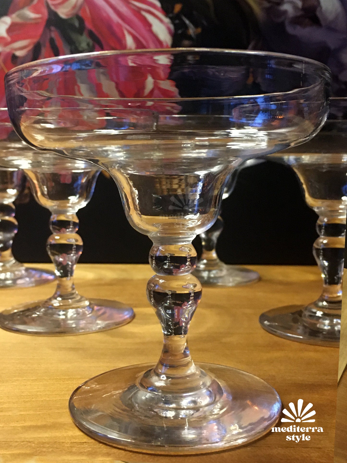 Vintage champagne coupes from France, 60s French barware set of six, French gift