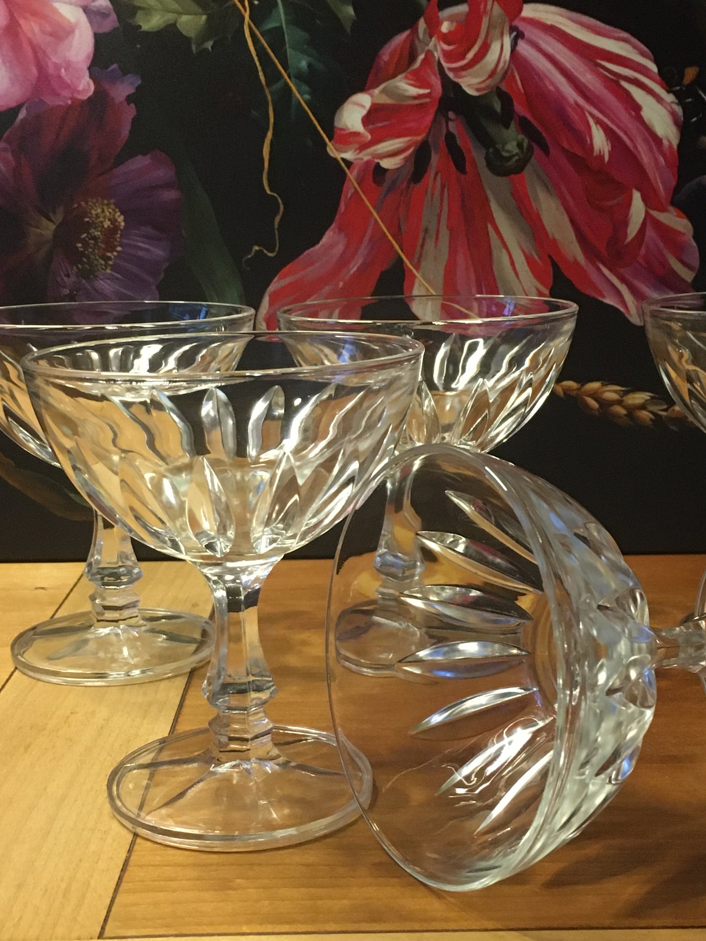 Italian vintage champagne coupes, ice cream coupes, fruit coupes set of 4 from Palermo